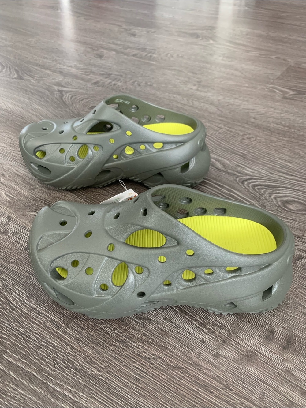 Crocs caged Green Foam Clog with Yellow Insole - Lightweight Slip-On